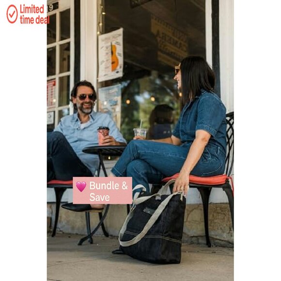 Large Waxed Canvas Tote Bag Heavy Duty Reusable Grocery Carryall - Picture 7 of 8